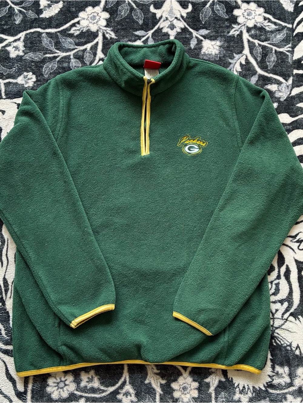 NFL Green Teddy Quarter-Zip with Yellow Trim